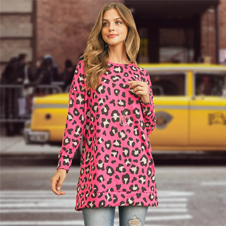 Leopard print T-shirt top 2021 autumn and winter new long-sleeved round neck gown, As show
Leopard print T-shirt top 2021 autumn and winter new long-sleeved round neck gown, As show