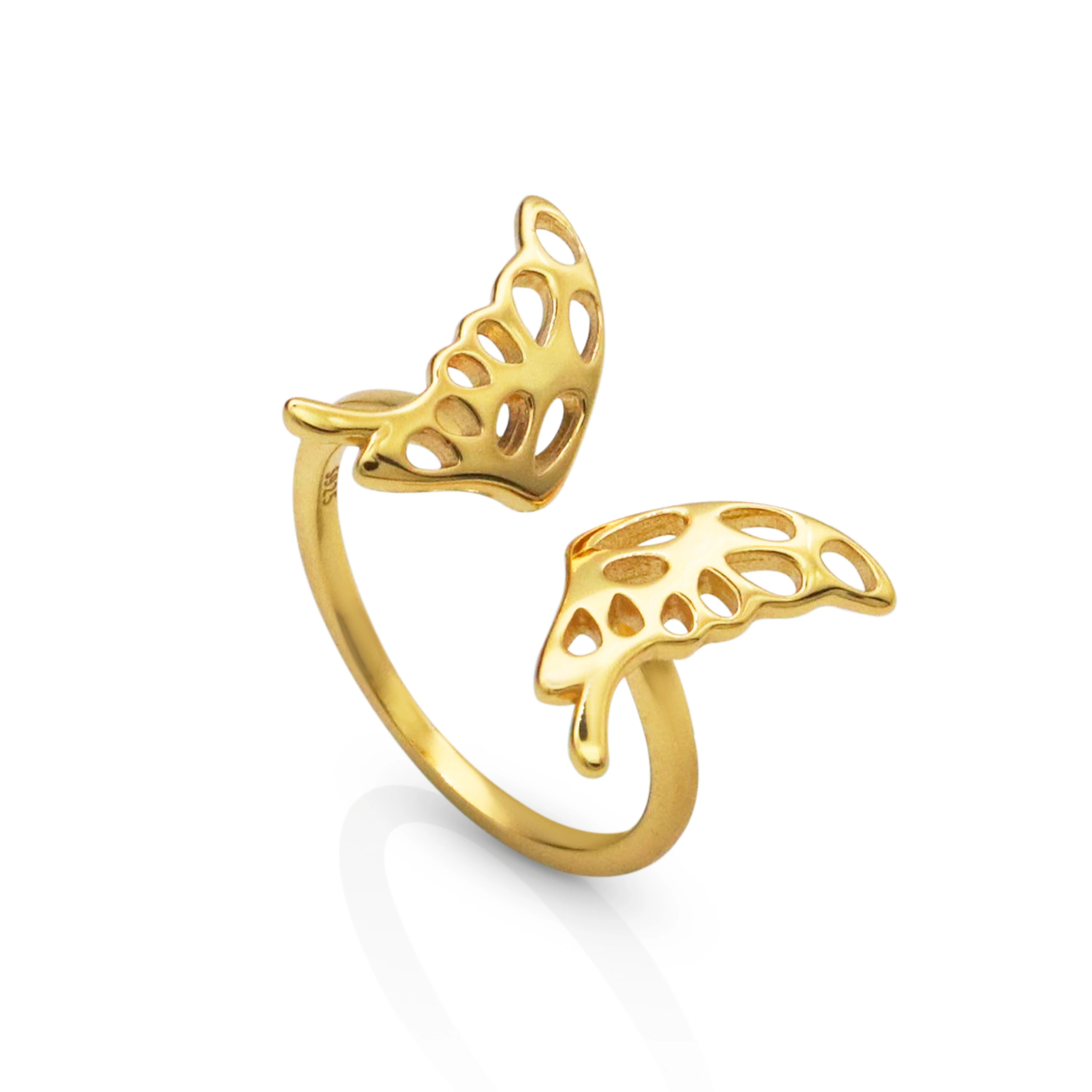 Chris April fashion design 925 sterling silver gold plated butterfly signet ring, Yellow gold
Chris April fashion design 925 sterling silver gold plated butterfly signet ring, Yellow gold