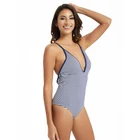 New ladies fashion sexy extreme split hot bikini triangle color matching one piece swimsuit