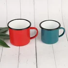 Hot sale cute decal printing enamel milk coffee cup for breakfast