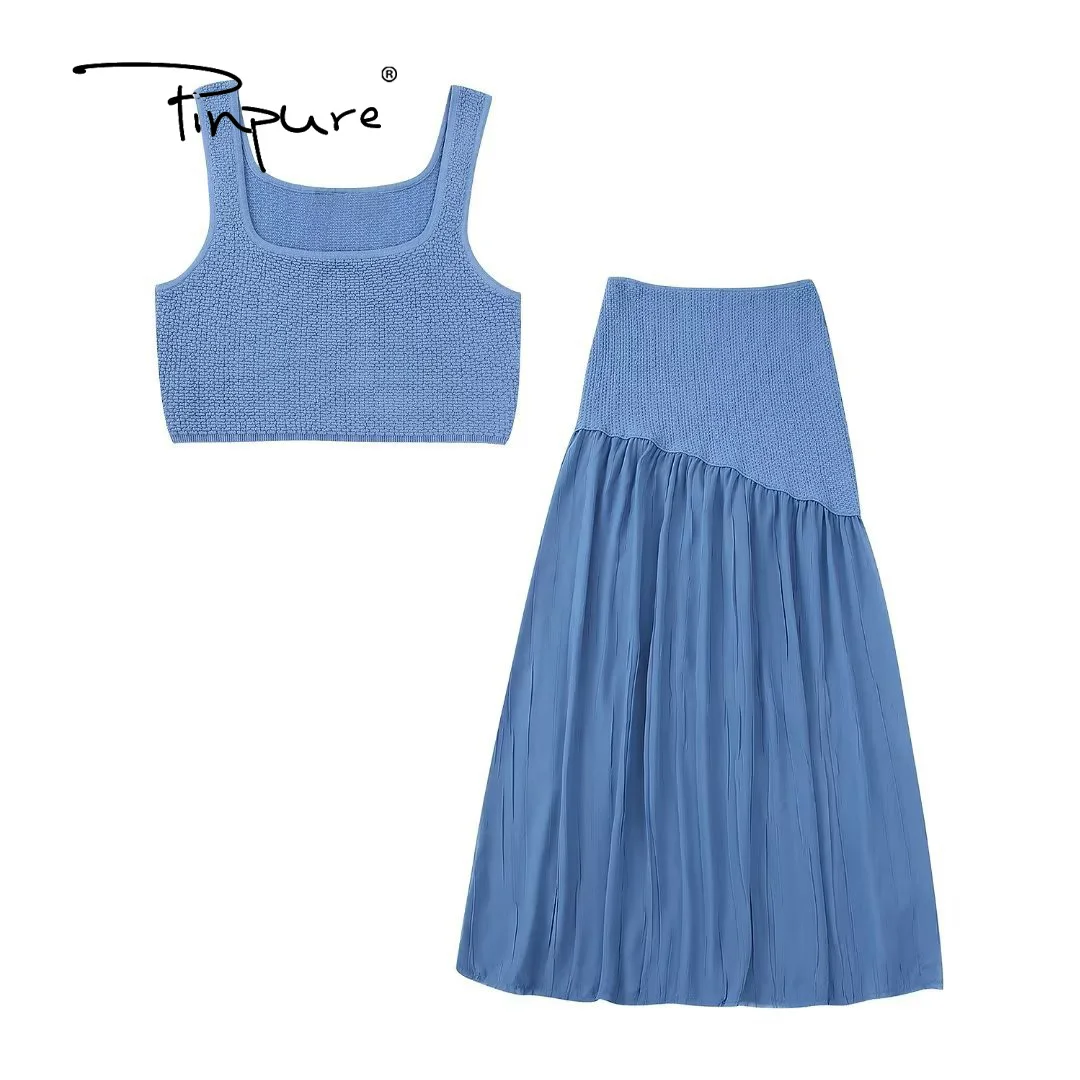 R30152S Women Fashion Patchwork Semi-sheer Knit Midi Skirt Vintage High Elastic Waist Textured Female Skirts Sets
R30152S Women Fashion Patchwork Semi-sheer Knit Midi Skirt Vintage High Elastic Waist Textured Female Skirts Sets