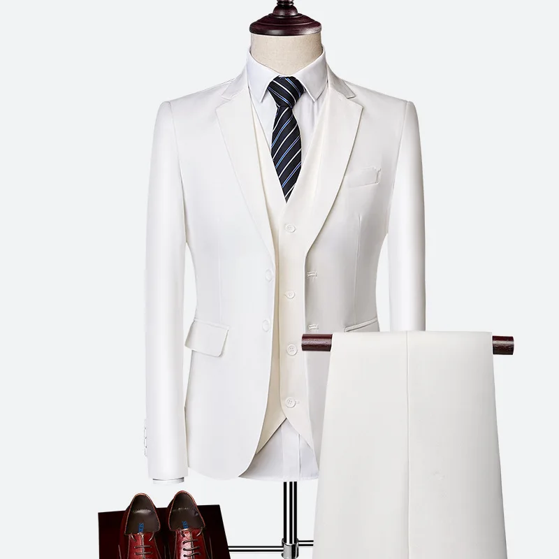 OEM design business suit-men white color man suit 3 pcs slim fit wedding suits for men
OEM design business suit-men white color man suit 3 pcs slim fit wedding suits for men