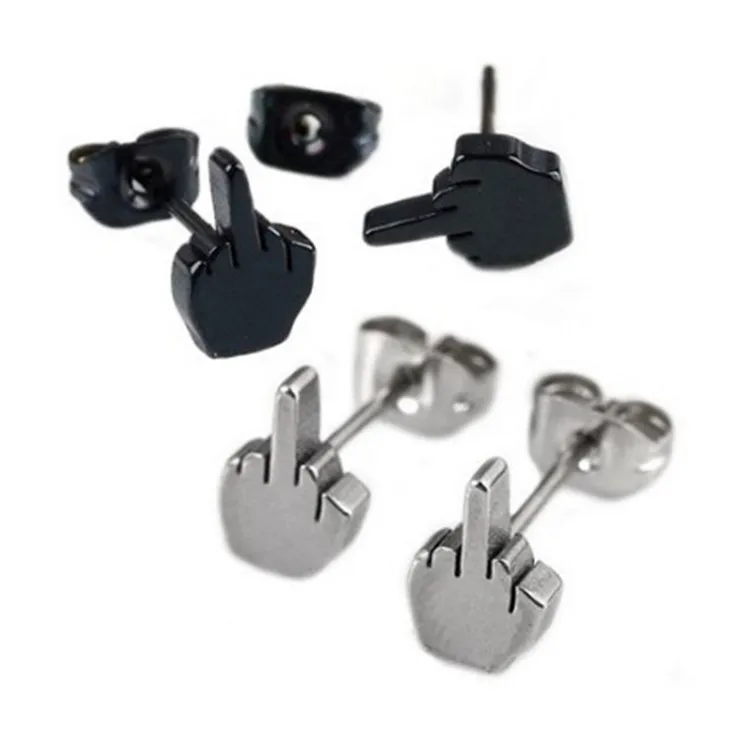 Fashion Piercing Rock Stud Earrings Stainless Steel Middle Finger Earrings Women And Men Personalized Earrings Jewelry, Picture
Fashion Piercing Rock Stud Earrings Stainless Steel Middle Finger Earrings Women And Men Personalized Earrings Jewelry, Picture