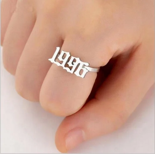 Custom stainless steel gold plated year logo ring adjustable digital for women birthday ring gift, Rose gold/silver
Custom stainless steel gold plated year logo ring adjustable digital for women birthday ring gift, Rose gold/silver