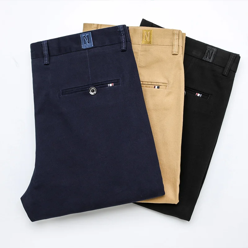 

High Quality Casual Clothing Solid Chino Pants Slim Mens Wholesale Pantalones De Hombre Men Pants Trousers, Khaki,black,navy blue