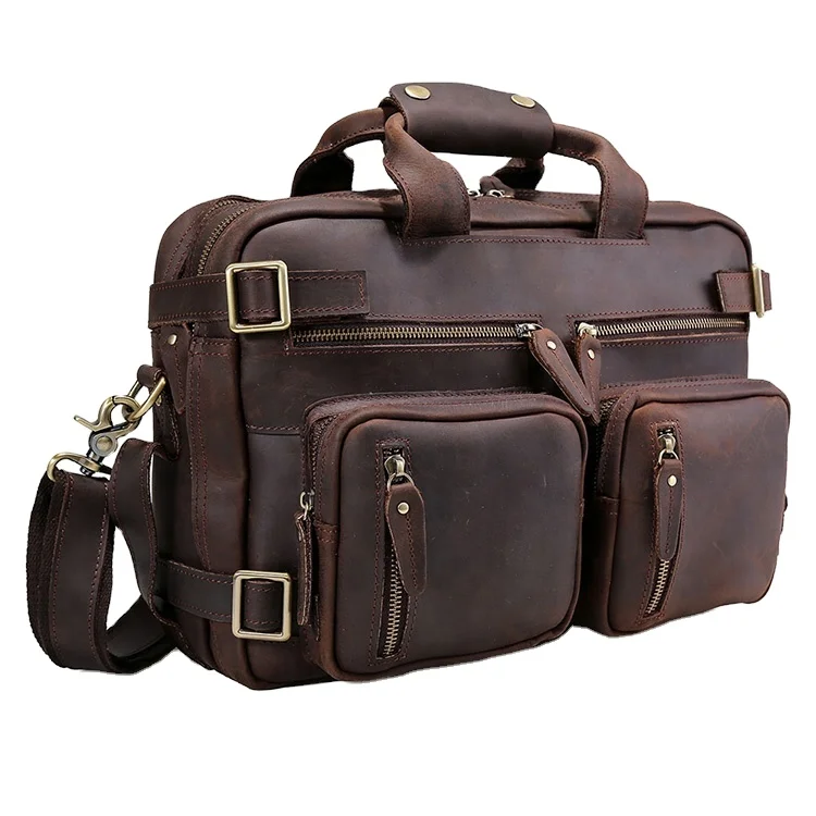 Tiding Men Expandable Genuine Leather Briefcase Convertible Backpack Shoulder Laptop Bag, Dark brown 
Tiding Men Expandable Genuine Leather Briefcase Convertible Backpack Shoulder Laptop Bag, Dark brown