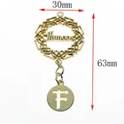 Zinc alloy custom hollow out logo round charms metal name jewelry tags for pendant