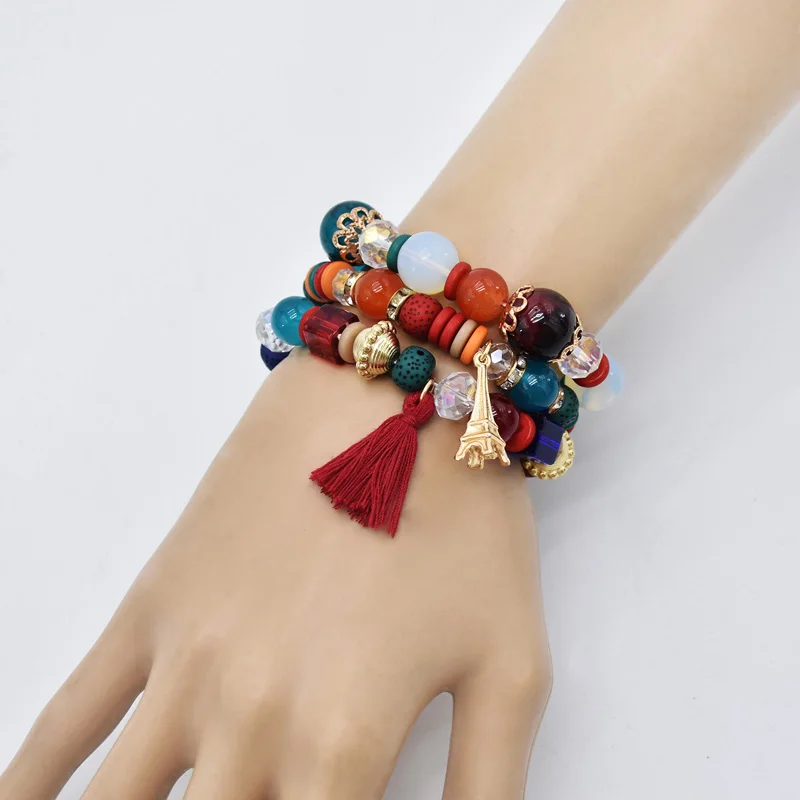 Bohemian Multi-layer Beaded Bracelets Set Women Pagoda Shape Pendant Colorful Stone Bracelets Fashion Party Jewelry, A,b,c,d,e,f,g
Bohemian Multi-layer Beaded Bracelets Set Women Pagoda Shape Pendant Colorful Stone Bracelets Fashion Party Jewelry, A,b,c,d,e,f,g