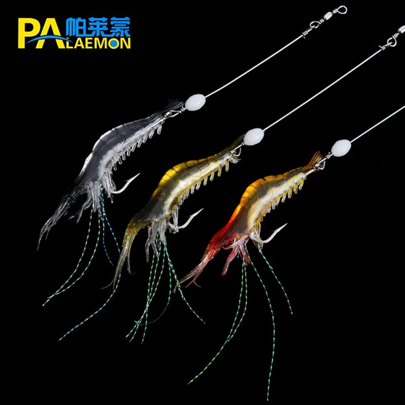 90mm/6g Soft Lures Luminous Artificial Shrimp Lure With Long Stainless Steel Wire Barrel Swivel Lure Connector For Sea Fishing
90mm/6g Soft Lures Luminous Artificial Shrimp Lure With Long Stainless Steel Wire Barrel Swivel Lure Connector For Sea Fishing