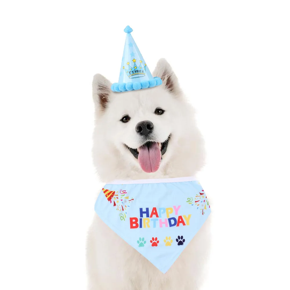 2021 New Trendy Dog Birthday Bandana And Hats Two Piece Pet Fashion Scarf Dog Accessories Hats And Scarves Set, 2 colors;picture shows;accept customization
2021 New Trendy Dog Birthday Bandana And Hats Two Piece Pet Fashion Scarf Dog Accessories Hats And Scarves Set, 2 colors;picture shows;accept customization