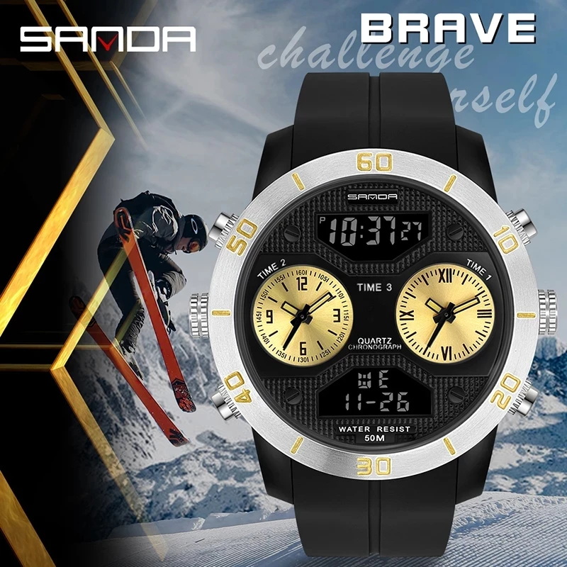 Original Electronic Men Watch Top Brand SANDA Sport Watches 3 Time Luminous Wristwatches Fashion Man Military Clock Hour 3001
Original Electronic Men Watch Top Brand SANDA Sport Watches 3 Time Luminous Wristwatches Fashion Man Military Clock Hour 3001