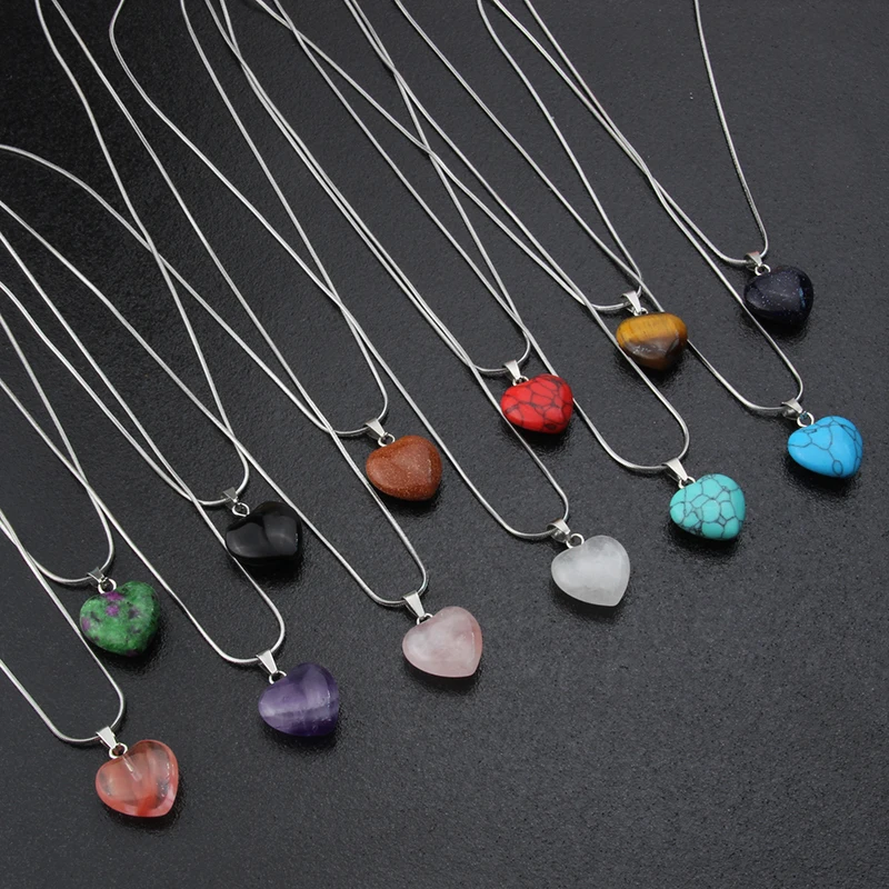 Fashion Jewelry Stainless Steel Chain Necklace Heart Shape Natural Stone Crystal Pendant Necklace Jewelry For Women, Gold color
Fashion Jewelry Stainless Steel Chain Necklace Heart Shape Natural Stone Crystal Pendant Necklace Jewelry For Women, Gold color
