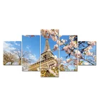 Paris Spring Days Eiffel Tower Sakura Art Painting On Canvas Wall Picture