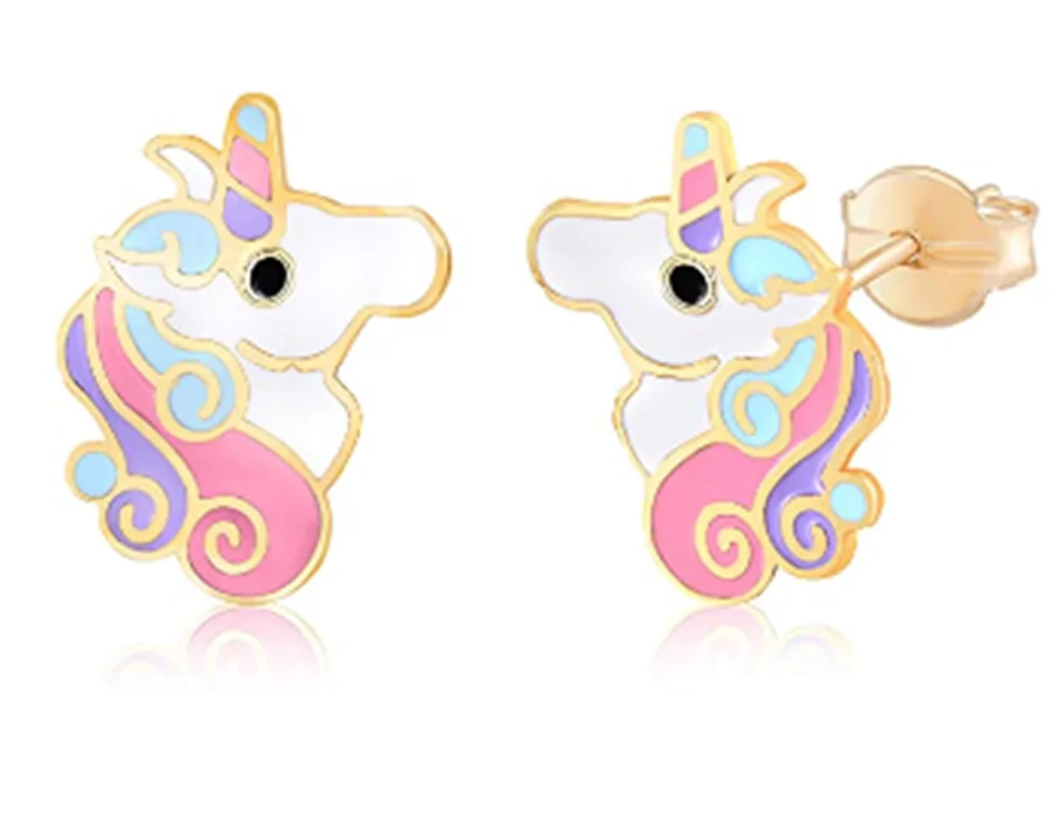 Wholesale S925 Silver Color Unicorn Stud Earrings 
Wholesale S925 Silver Color Unicorn Stud Earrings