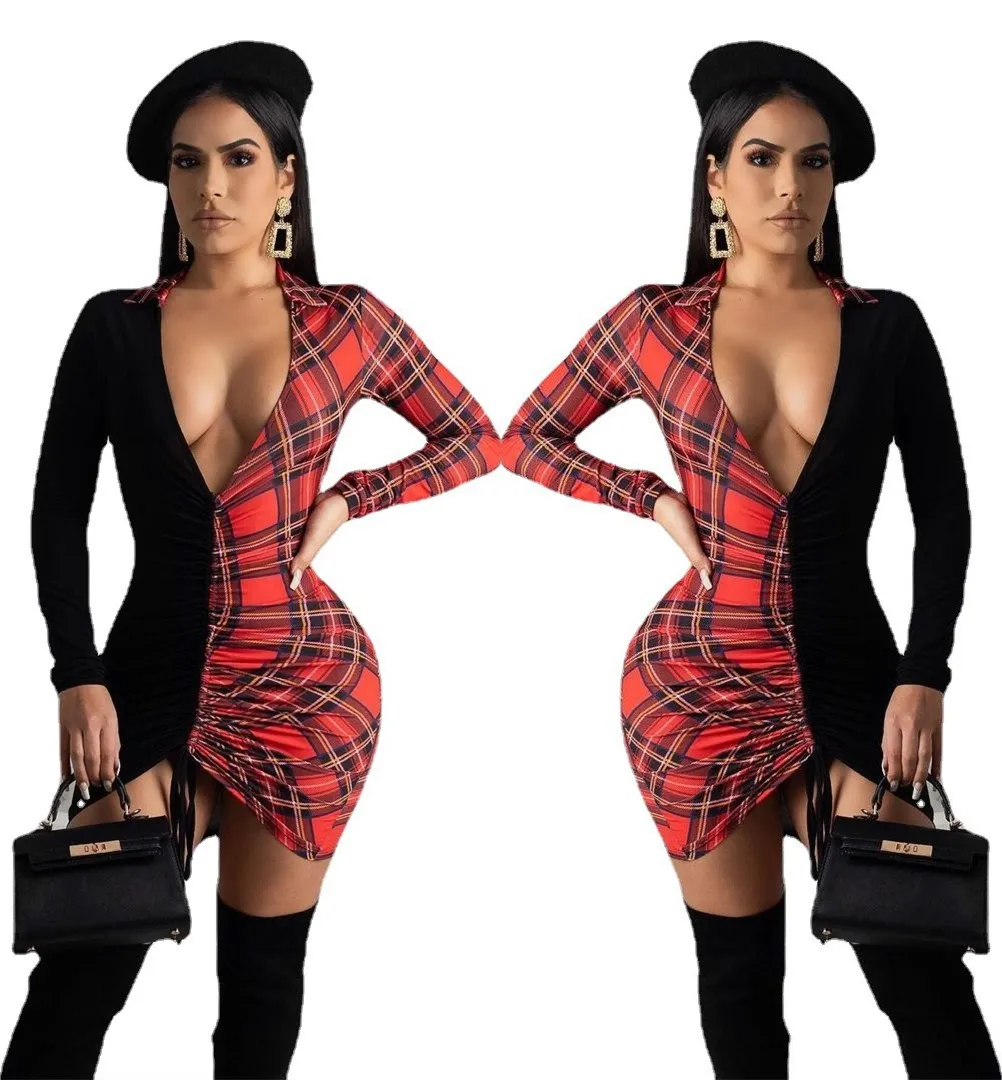 Spring 2021 Party Dresses Plaid Long Sleeve Bodycon Ruched Sexy Club Dresses Female Patchwork Women Dress Valentine
Spring 2021 Party Dresses Plaid Long Sleeve Bodycon Ruched Sexy Club Dresses Female Patchwork Women Dress Valentine