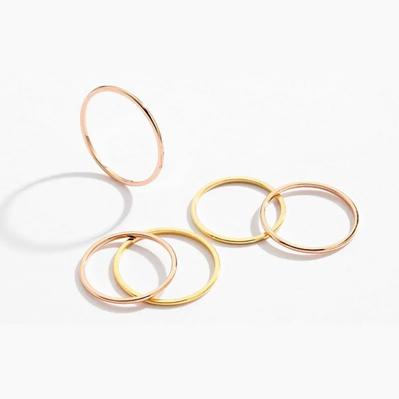 High Polished Classic18k Gold Plated Wedding Ring Thin ring little finger tail ring Stainless Steel
High Polished Classic18k Gold Plated Wedding Ring Thin ring little finger tail ring Stainless Steel