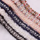 Ribbon Embroidered Collar Pearl African Handmade Decoration Tape Banding Beaded Lace Trim for Dress