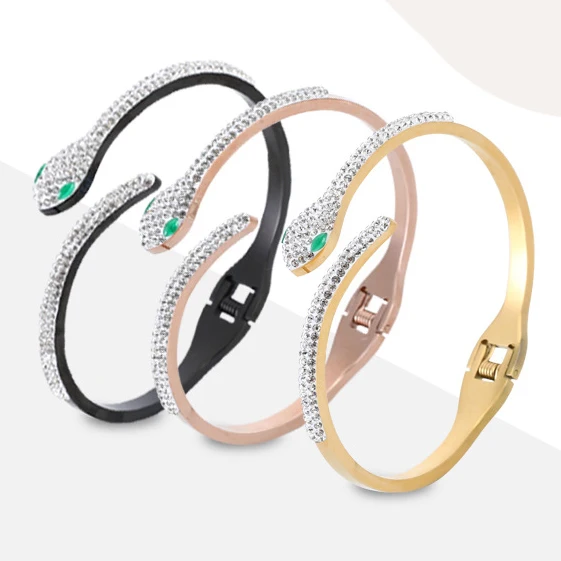 Luxurious Stainles Steel Rose Gold Black Goldfilled Crystal Zirconia Snake Bangle For Women
Luxurious Stainles Steel Rose Gold Black Goldfilled Crystal Zirconia Snake Bangle For Women