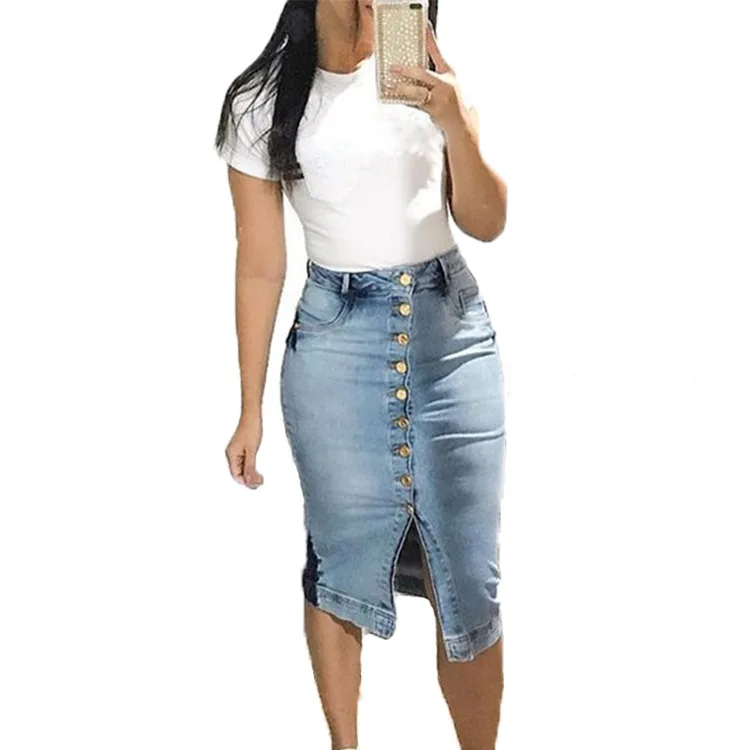 Women Plus Size Jeans Short Skirt New Arrival Summer Fashionable Denim Ladies Jeans Blue Slit Skirt, Blue/grey/black
Women Plus Size Jeans Short Skirt New Arrival Summer Fashionable Denim Ladies Jeans Blue Slit Skirt, Blue/grey/black