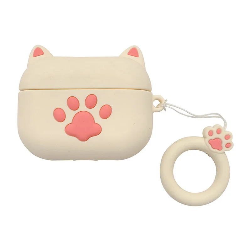 3D Cute Cartoon cat paw rubber headphone cover for air pod pro silicone ring case for Airpods Pro, Pink, white, black 
3D Cute Cartoon cat paw rubber headphone cover for air pod pro silicone ring case for Airpods Pro, Pink, white, black