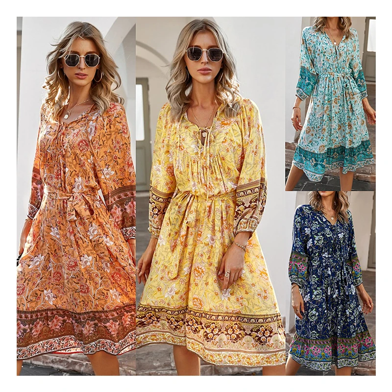 2021 New Bohemian tiered Rayon Viscose casual dresses women plus size floral printing bohimian boho dress, Any custom color
2021 New Bohemian tiered Rayon Viscose casual dresses women plus size floral printing bohimian boho dress, Any custom color