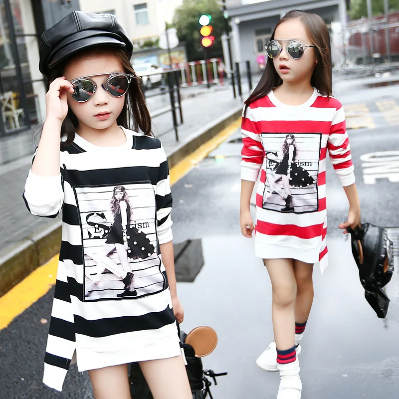 Spring long girl's bottom shirt cotton stretch long sleeve T-shirt cotton kids fashion soft clothes of modern girls dresses, Black / red
Spring long girl's bottom shirt cotton stretch long sleeve T-shirt cotton kids fashion soft clothes of modern girls dresses, Black / red