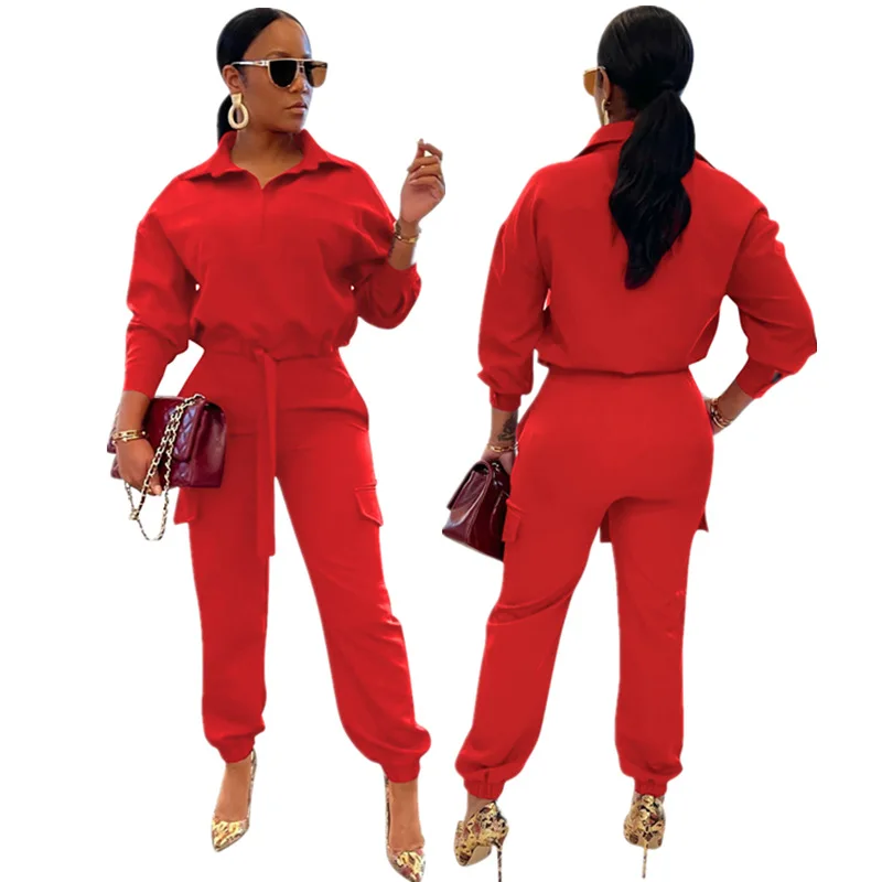 F22270A 2021 Autumn Winter Women's Set Pure Color Casual Sports Two Piece Sets, Red
F22270A 2021 Autumn Winter Women's Set Pure Color Casual Sports Two Piece Sets, Red
