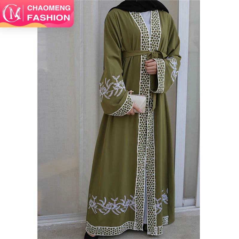1810#latest designs kimono muslim fashion dress white thread embroidery black abaya for women, Black/green/navy
1810#latest designs kimono muslim fashion dress white thread embroidery black abaya for women, Black/green/navy