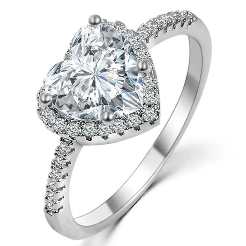 Fashion Luxury Wedding Engagement Ring 5A Zircon CZ Charm Queen Princess Ring 925 Sterling Silver Shiny Love Heart Ring, Silver/ rose gold
Fashion Luxury Wedding Engagement Ring 5A Zircon CZ Charm Queen Princess Ring 925 Sterling Silver Shiny Love Heart Ring, Silver/ rose gold