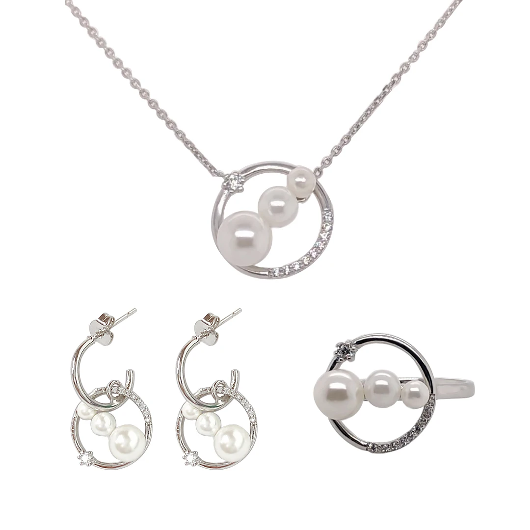 Fashion jewelry pearl set Jewelry 925 Silver Necklace Earrings rings Jewelry for girl students wemen party gift
Fashion jewelry pearl set Jewelry 925 Silver Necklace Earrings rings Jewelry for girl students wemen party gift