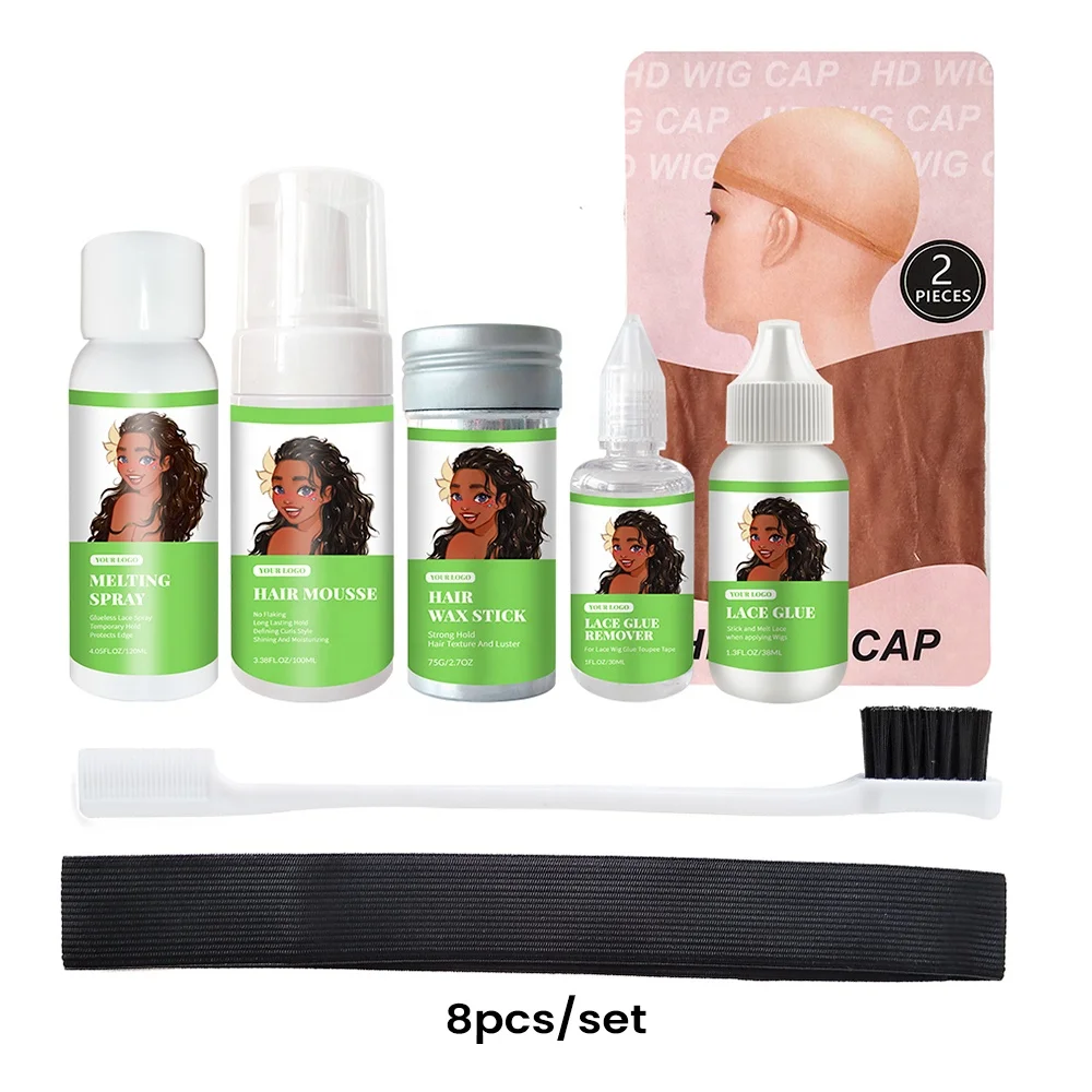 Hot Wig Install Custom Logo Lace Wig Kit Packaging Waterproof Hair Tint Spray Edge Control Lace Glue Travel Set size Bag
Hot Wig Install Custom Logo Lace Wig Kit Packaging Waterproof Hair Tint Spray Edge Control Lace Glue Travel Set size Bag