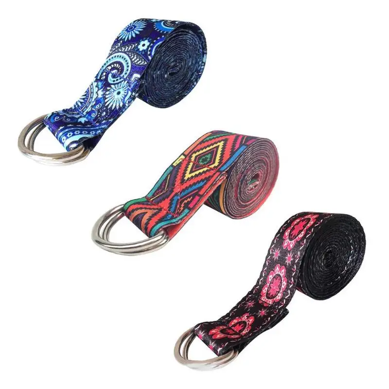 D-Ring Belts Fitness Rope Colored Printed Adjustable Yoga Belt Washable Sport Stretch Strap Props
D-Ring Belts Fitness Rope Colored Printed Adjustable Yoga Belt Washable Sport Stretch Strap Props