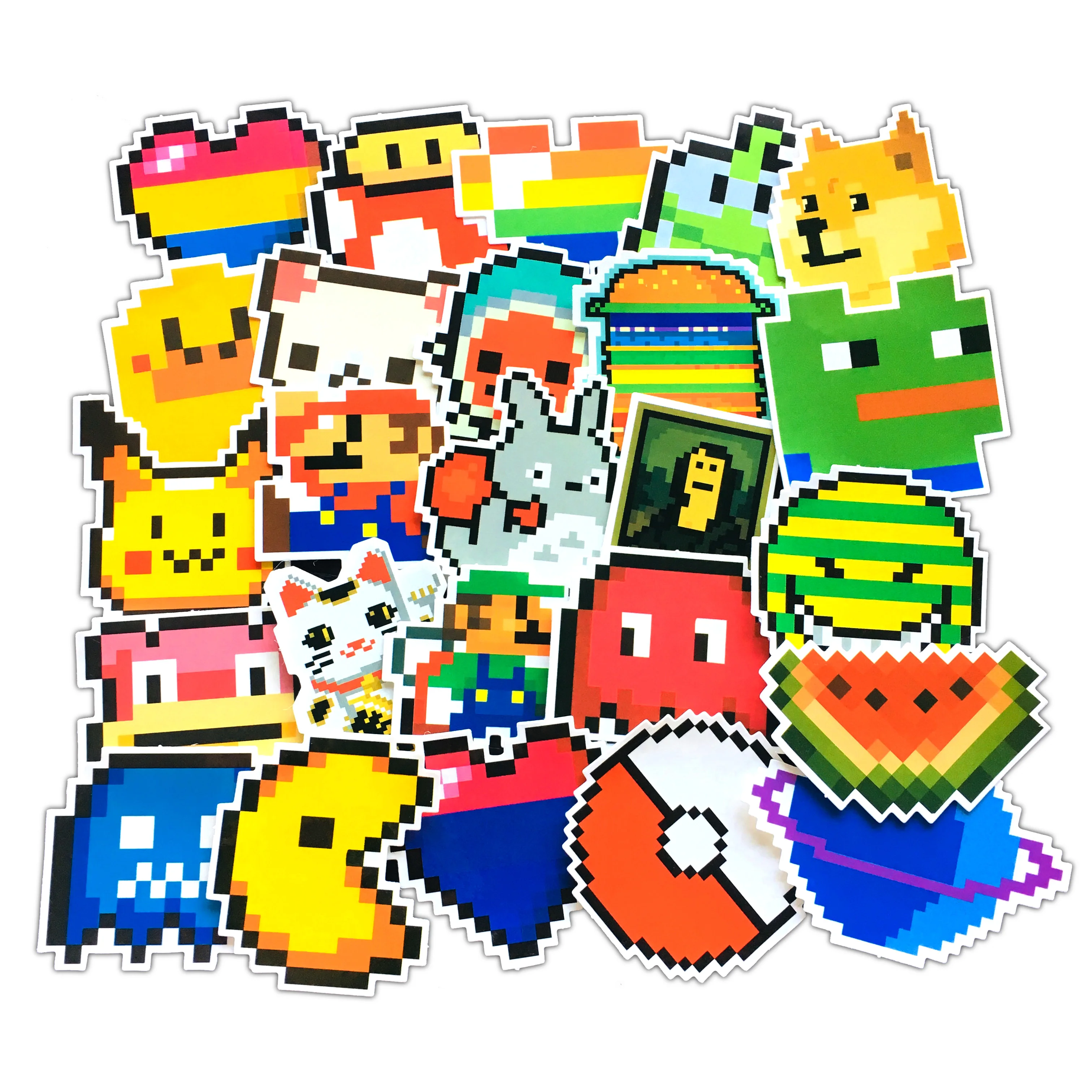 25 pcs/bag Pixel war mosaic cartoon waterproof PVC stickers car sticker decal vinyl removable stickers, Cmyk
25 pcs/bag Pixel war mosaic cartoon waterproof PVC stickers car sticker decal vinyl removable stickers, Cmyk