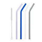 bent colored glass drinking straw weight