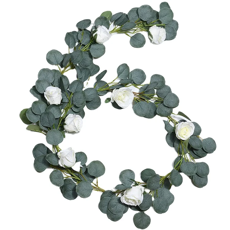 180CM/200CM High Quality Artificial Eucalyptus Rose Garland For Home Wedding Table Decor Eucalyptus Silk Rose Garland Wholesale, Green white or customized
180CM/200CM High Quality Artificial Eucalyptus Rose Garland For Home Wedding Table Decor Eucalyptus Silk Rose Garland Wholesale, Green white or customized