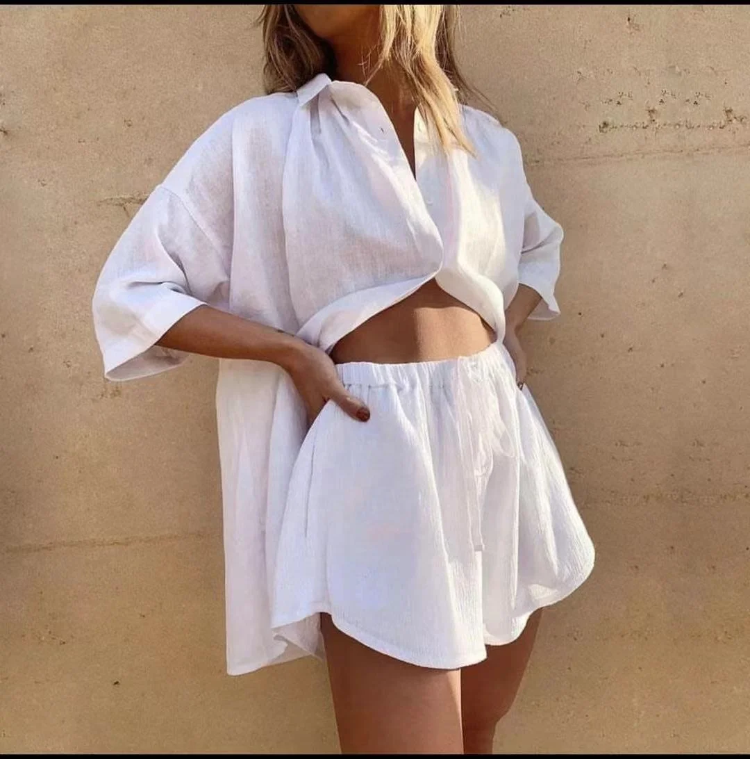 Mezcla De Ropa Wom 100% Linen Clothes Bulk Wom Multi Neon Color Shirts Pants Two Piece Short Set
Mezcla De Ropa Wom 100% Linen Clothes Bulk Wom Multi Neon Color Shirts Pants Two Piece Short Set