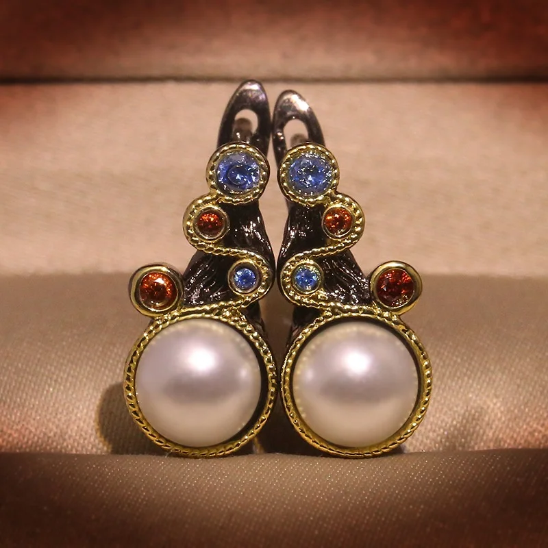 Vintage Antique Freshwater Pearls Earrings for Women Tungsten Black Gold Dangle Earrings Fine Jewelry
Vintage Antique Freshwater Pearls Earrings for Women Tungsten Black Gold Dangle Earrings Fine Jewelry
