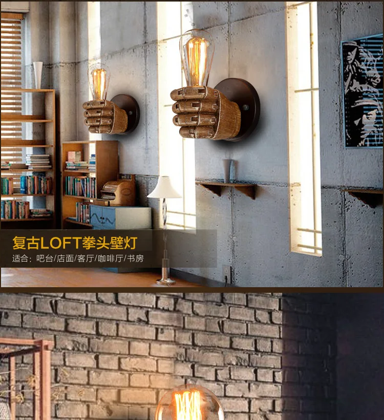 Industrial Retro Right Hand Indoor Wall Light for hotel Restaurant