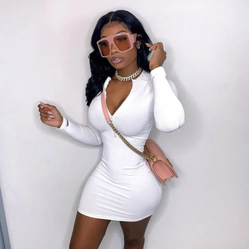 2021 Women Clothing Stylish Sexy Spring Club Party Lucky Label Solid Skinny Long Sleeve Bodycon Mini Dress Short Dresses -PT, White,black
2021 Women Clothing Stylish Sexy Spring Club Party Lucky Label Solid Skinny Long Sleeve Bodycon Mini Dress Short Dresses -PT, White,black