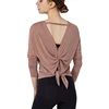 Manufacturer Ladies Long Sleeve Crop Top Casual Fashion Backless Sweater Gym Wear
