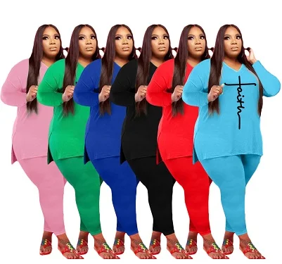 Wholesale Fitness Clothing Faith New Plus Size Long Sleeve Letter Print Sports Lace Up Two Piece Set Women Clothing
Wholesale Fitness Clothing Faith New Plus Size Long Sleeve Letter Print Sports Lace Up Two Piece Set Women Clothing