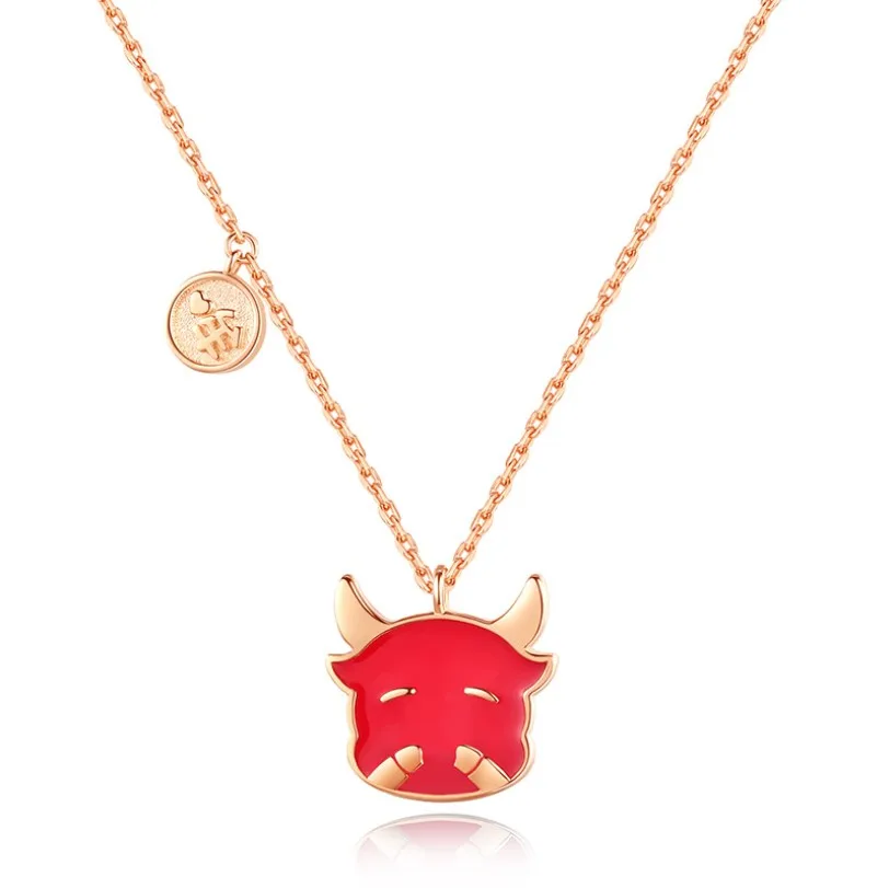 Chinese style chain women discolor choker red accessories silver creative animals cow pendant zodiac necklace, Rose gold/silver
Chinese style chain women discolor choker red accessories silver creative animals cow pendant zodiac necklace, Rose gold/silver