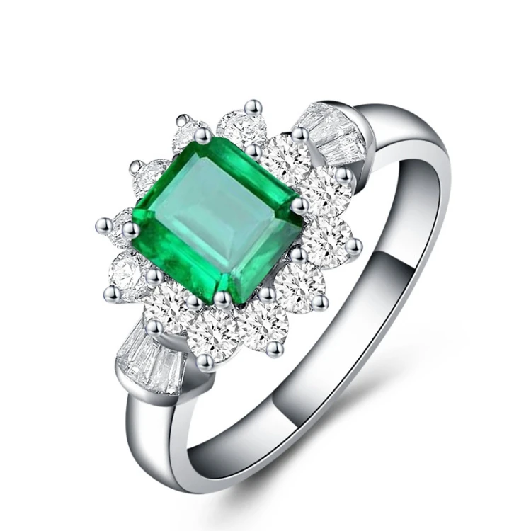 Hot Sale Factory Direct Jewelry Silver Emerald Green Ring 7*7 High Carbon Drill Rings
Hot Sale Factory Direct Jewelry Silver Emerald Green Ring 7*7 High Carbon Drill Rings