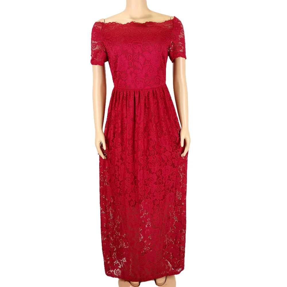 Spring Autumn sexy short Sleeve Lace off should red long maxi Dress Evening party Dresses, Customized color
Spring Autumn sexy short Sleeve Lace off should red long maxi Dress Evening party Dresses, Customized color