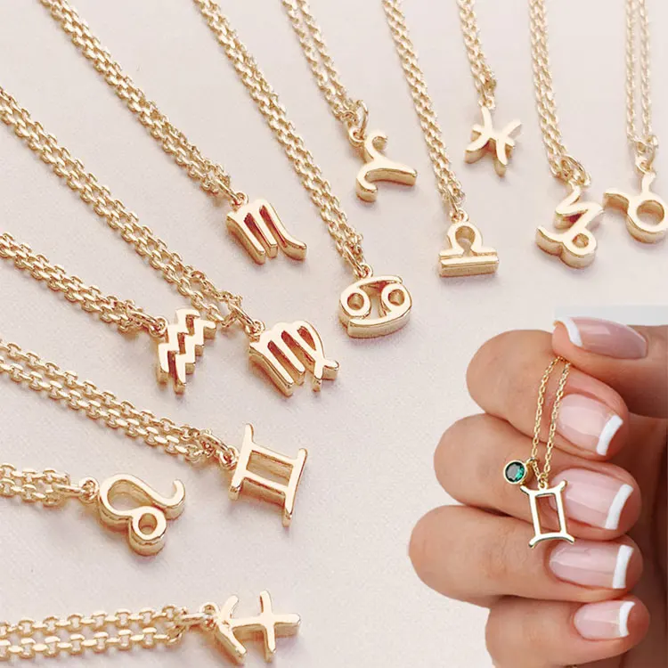 SC Hot Selling Fashion Zodiac Jewelry Necklaces Birthday Gift Colorful Crystal Charm Gold Plated Zodiac Sign Necklace for Women
SC Hot Selling Fashion Zodiac Jewelry Necklaces Birthday Gift Colorful Crystal Charm Gold Plated Zodiac Sign Necklace for Women