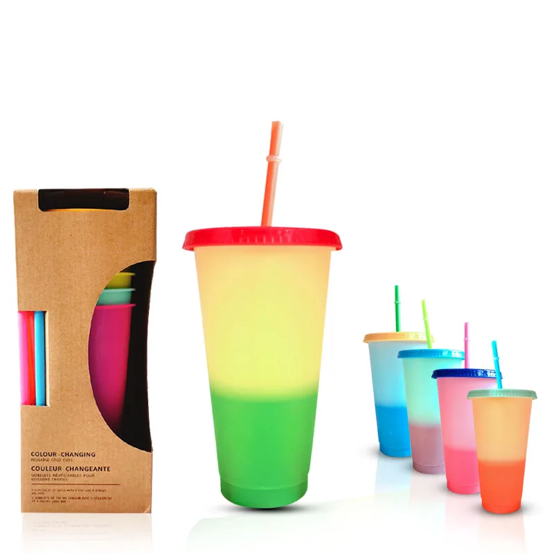 LOW MOQ New 2020 Personalized Plastic cups Color Changing Tumbler with Straw, Orange/blue/yellow/pink/blue
LOW MOQ New 2020 Personalized Plastic cups Color Changing Tumbler with Straw, Orange/blue/yellow/pink/blue