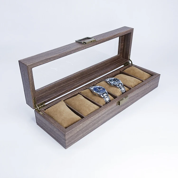 Custom Logo Luxury Retro Wooden 6 slots Watch Storage Box Packaging with Glass Window
Custom Logo Luxury Retro Wooden 6 slots Watch Storage Box Packaging with Glass Window