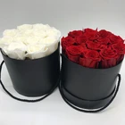 JUNIO Factory Supply Preserved Roses And Real Natural Eternal Preserved flower For Round Gift Box