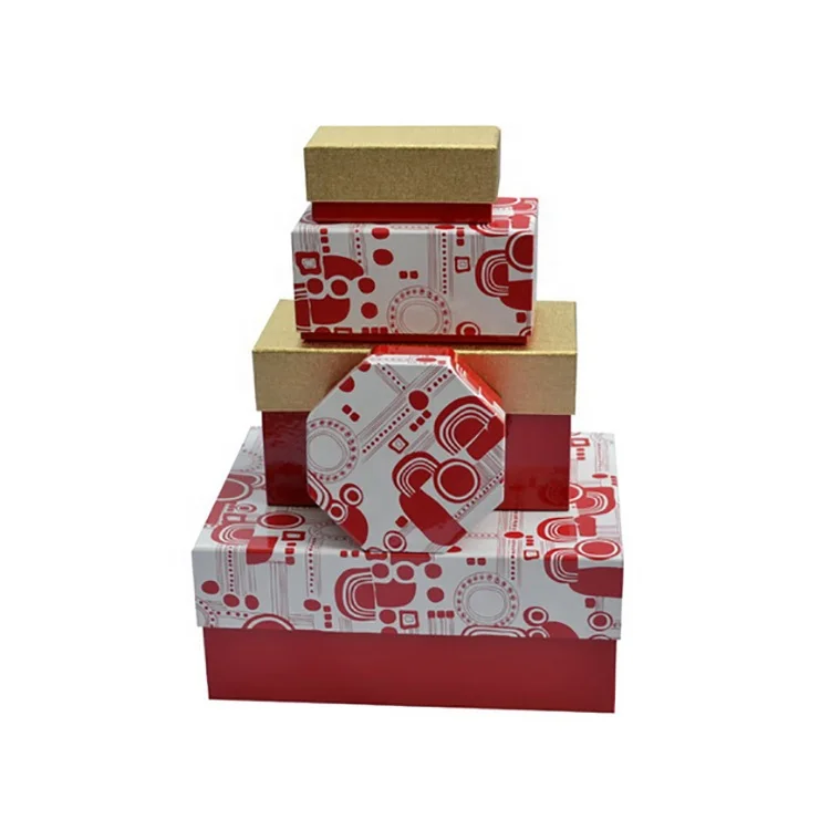 wholesale cardboard nested christmas gift boxes with lids