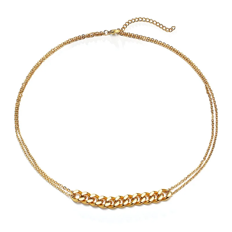 New Arrival Vintage Double Chain Fashion Necklace 18K Gold Stainless Steel Jewelry Necklace Cable Chain choker bijoux
New Arrival Vintage Double Chain Fashion Necklace 18K Gold Stainless Steel Jewelry Necklace Cable Chain choker bijoux